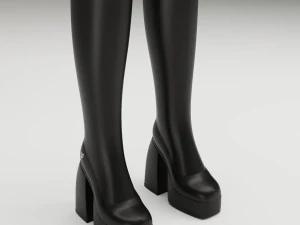 Naked Wolfe Boots Black 3D Model