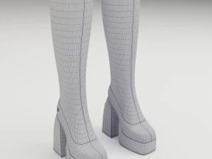 Naked Wolfe Boots Black 3D Model