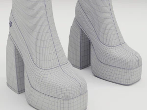 Naked Wolfe Boots Black 3D Model