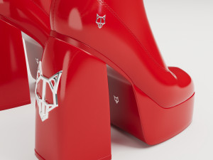 Naked Wolfe Patent Red Boots 3Dモデル