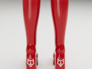 Naked Wolfe Patent Red Boots 3Dモデル