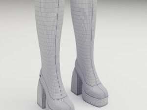 Naked Wolfe Patent Red Boots 3Dモデル