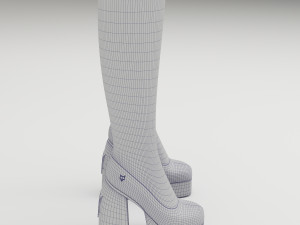 Naked Wolfe Patent Red Boots 3Dモデル