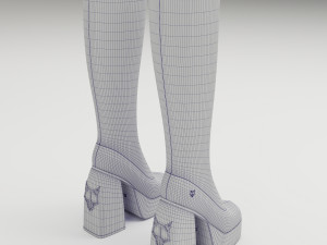 Naked Wolfe Patent Red Boots 3Dモデル