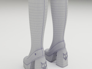 Naked Wolfe Patent Red Boots 3Dモデル