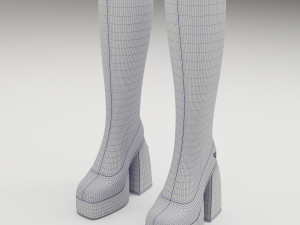 Naked Wolfe Patent Red Boots 3Dモデル