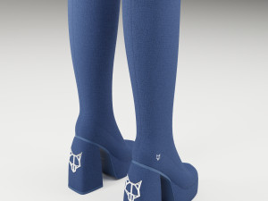 Naked Wolfe cloth Boots 3D Model