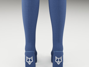 Naked Wolfe cloth Boots 3D Model