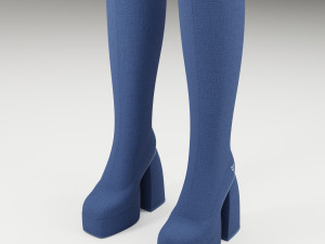Naked Wolfe cloth Boots 3D Model