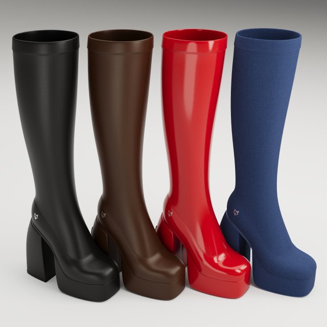Collection set Naked Wolfe Boots 3D Model .c4d .max .obj .3ds .fbx .stl .blend 