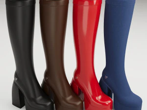 Koleksiyon seti Çıplak Wolfe Boots 3D Model