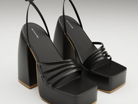 Heels prettylittlething Black 3D Model