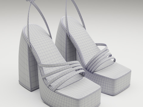 Heels prettylittlething Black Modello 3D
