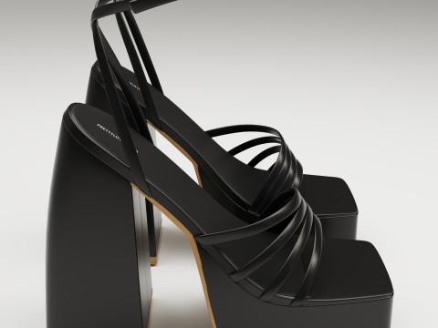 Heels prettylittlething Black Modello 3D
