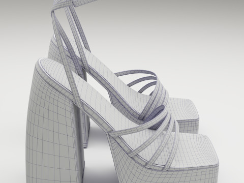 Heels prettylittlething Black Modello 3D