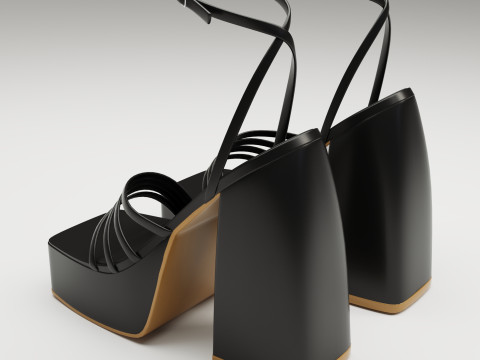 Heels prettylittlething Black Modello 3D