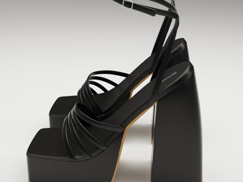 Heels prettylittlething Black Modello 3D