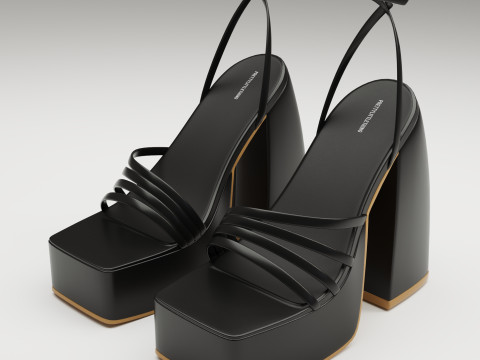 Heels prettylittlething Black Modello 3D