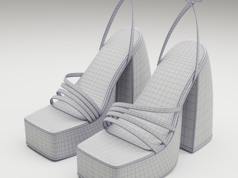 Heels prettylittlething Black Modello 3D