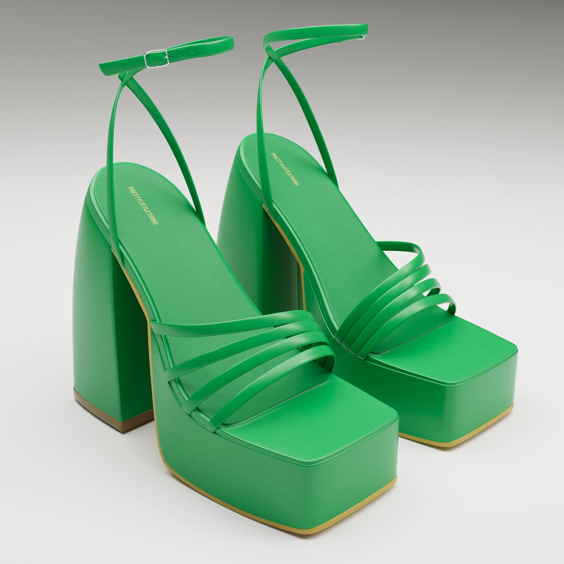 Heels prettylittlething Green 3D Model .c4d .max .obj .3ds .fbx .stl .blend