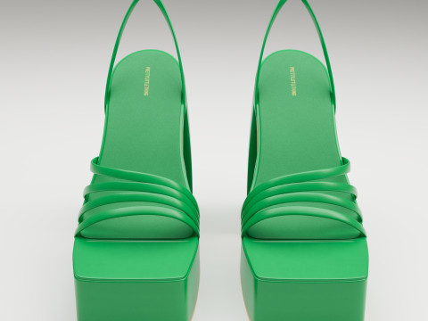 Heels prettylittlething Green Modelo 3D