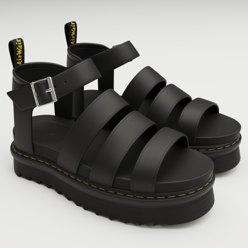 Blaire Hydro Leather Strap Sandals Dr Martens Model 3D .c4d .max .obj .3ds .fbx .stl .blend 
