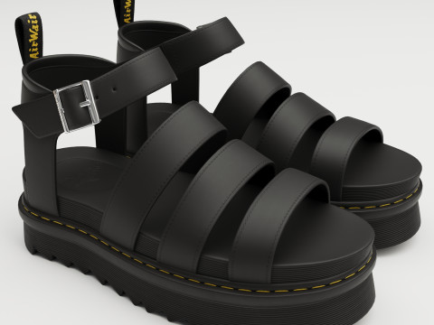 Blaire Hydro Leather Strap Sandals Dr Martens 3Dモデル