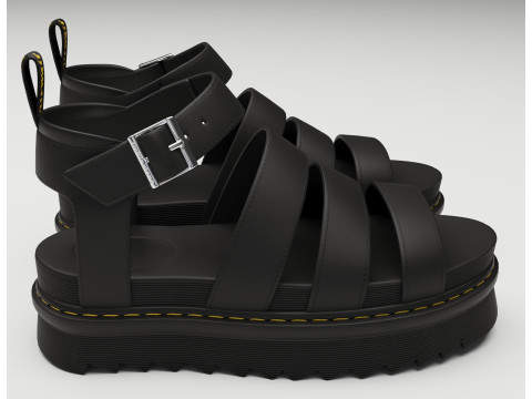 Blaire Hydro Leather Strap Sandals Dr Martens Model 3D