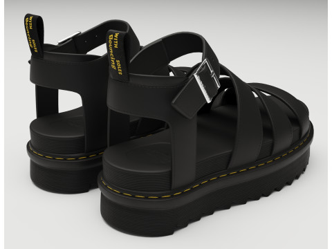 Blaire Hydro Leather Strap Sandals Dr Martens Model 3D