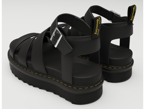 Blaire Hydro Leather Strap Sandals Dr Martens Model 3D