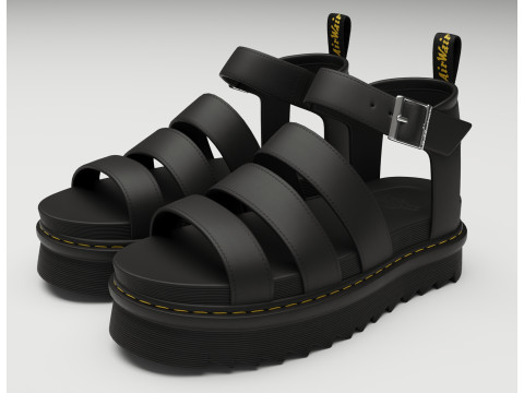 Blaire Hydro Leather Strap Sandals Dr Martens Model 3D