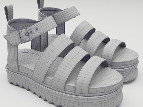 Blaire Hydro Leather Strap Sandals Dr Martens Model 3D