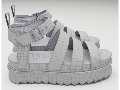 Blaire Hydro Leather Strap Sandals Dr Martens Model 3D