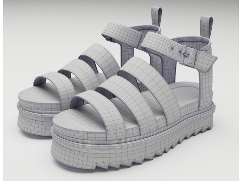 Blaire Hydro Leather Strap Sandals Dr Martens Model 3D
