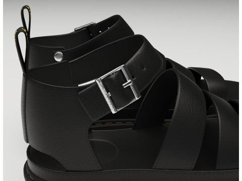 Strap Sandals Dr Martens Black Model 3D