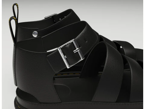 Strap Sandals Dr Martens Black 3D Model