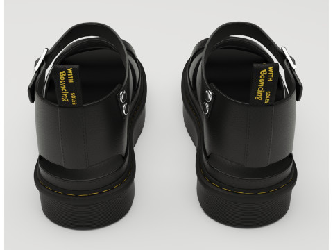 Strap Sandals Dr Martens Black Model 3D