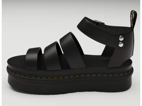 Strap Sandals Dr Martens Black Model 3D