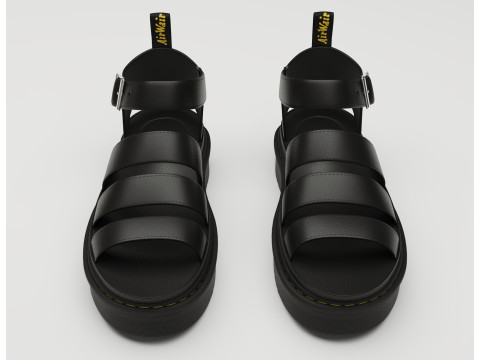 Strap Sandals Dr Martens Black Model 3D