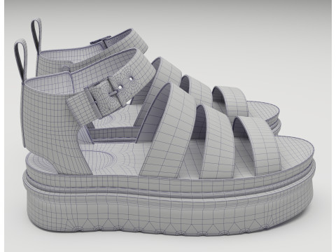 Strap Sandals Dr Martens Black Model 3D