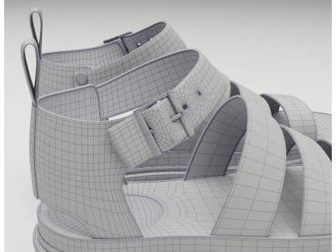 Strap Sandals Dr Martens Black 3D Model