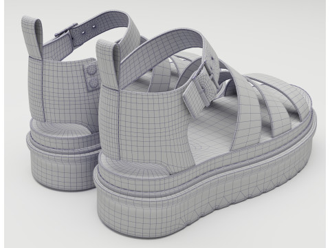 Strap Sandals Dr Martens Black Model 3D