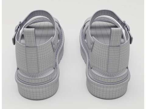 Strap Sandals Dr Martens Black 3D Model