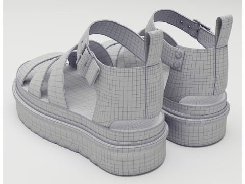 Strap Sandals Dr Martens Black Model 3D