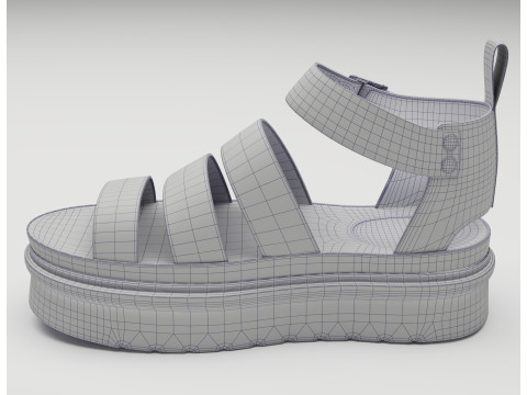 Strap Sandals Dr Martens Black Model 3D
