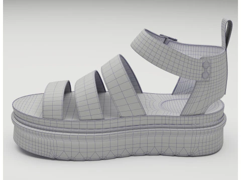 Strap Sandals Dr Martens Black 3D Model