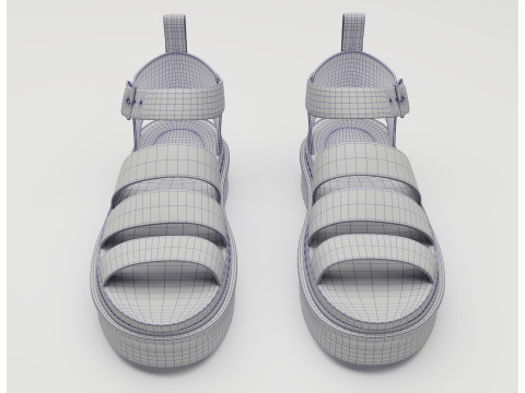 Strap Sandals Dr Martens Black Model 3D