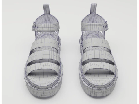 Strap Sandals Dr Martens Black 3D Model