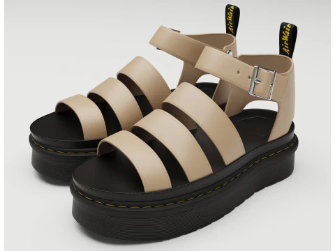 Strap Sandals Dr Martens 3D Model