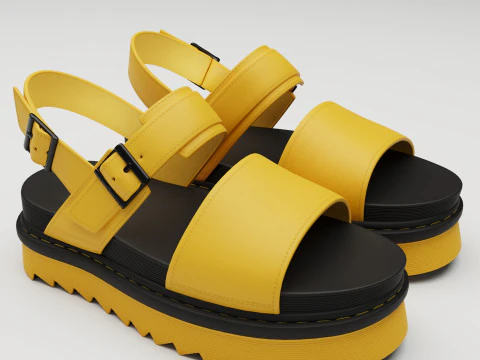 Sandal Dr Martens kuning Model 3D